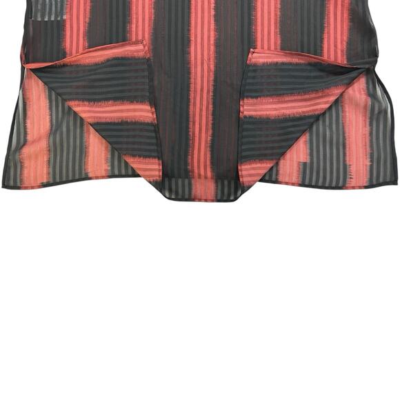 NWT BCBGMAXAZRIA Ombré Stripe Shift Night Out Midi Belted Dress Black Sheer Sz S - Picture 6 of 14